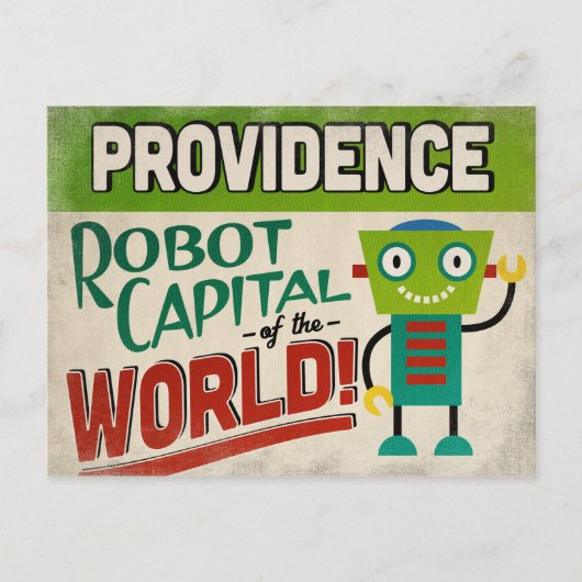 Providence Rhode Island Robot - Funny  Briefkaart (Voorkant)