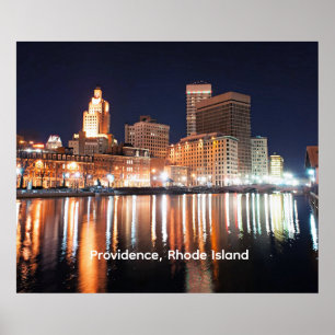 Providence, Rhode Island 's nachts Poster