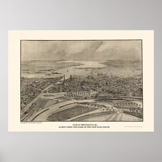 Providence, RI Panoramic Map - 1896 Poster (Voorkant)