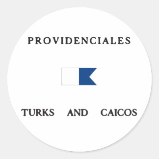 Providenciales Turks en Caicos Alpha Duikvlag Ronde Sticker
