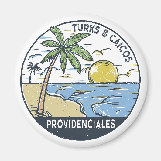 Providenciales Turks en Caicos Vintage Magneet (Voorkant)