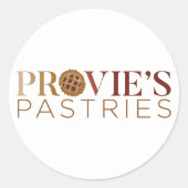 Provie's Pastries Logo Classic Ronde Sticker (Voorkant)