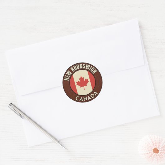 Province of New Brunswick Canada Ronde Sticker (Envelop)