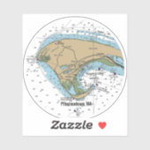 Provincetown MA Cape Cod Chart Sticker (Vel)