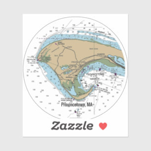 Provincetown MA Cape Cod Chart Sticker