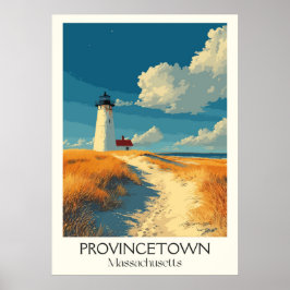 Provincetown MA Lighthouse Beach Art Poster