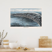 Provincetown, MA Panoramic Map - 1910 Poster (Keuken)