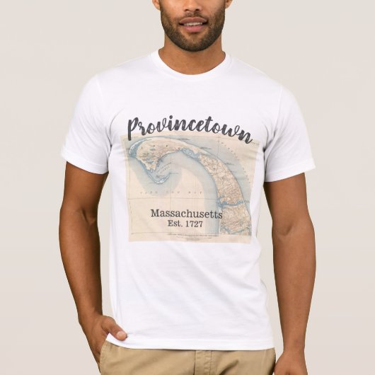 Provincetown Massachusetts Map, mannen T-shirt (Voorkant)