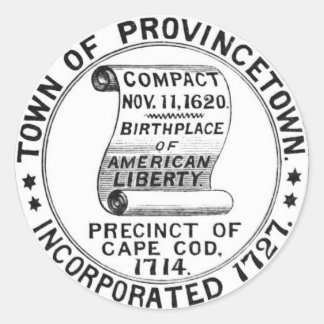 Provincetown Massachusetts Town Seal Round Sticker