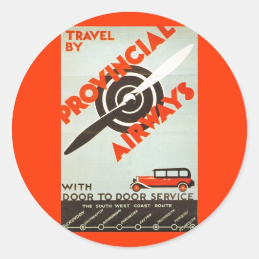 Provincial Airways Ronde Sticker (Voorkant)