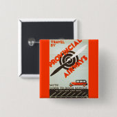 Provincial Airways Vierkante Button 5,1 Cm (Voorkant /achterkant)