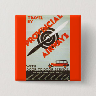 Provincial Airways Vierkante Button 5,1 Cm