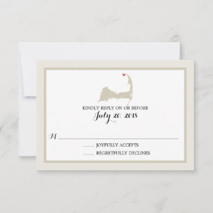 Provincie Cape Cod Bruiloft RSVP Kaartje
