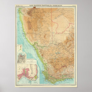 Provincie Cape, Transvaal, western gedeelte Poster