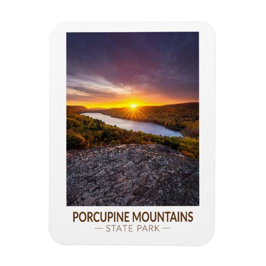Provincie Porcupine Mountains Park Michigan Waterv Magneet (Verticaal)