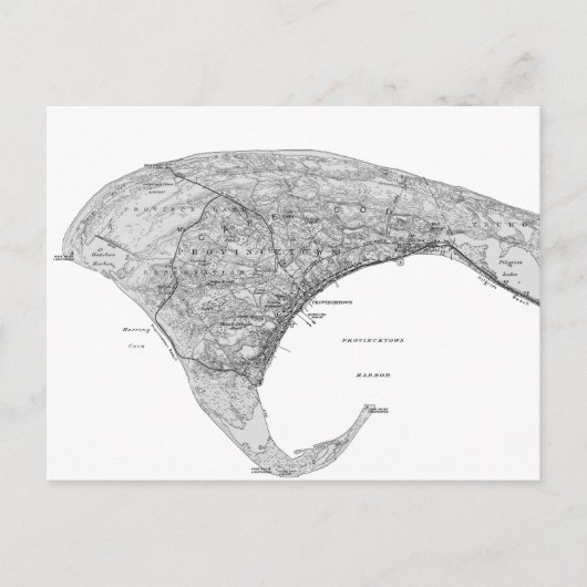 Provincie  zwart-wit briefkaart (Voorkant)