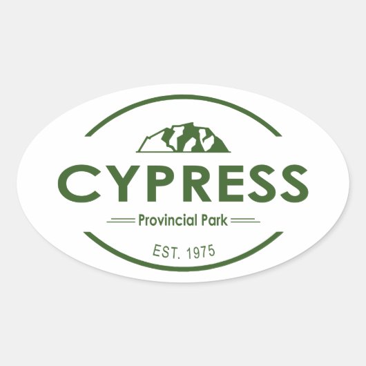 Provinciepark Cypress Ovale Sticker (Voorkant)