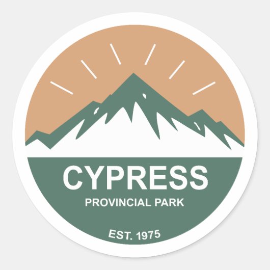 Provinciepark Cypress Ronde Sticker (Voorkant)