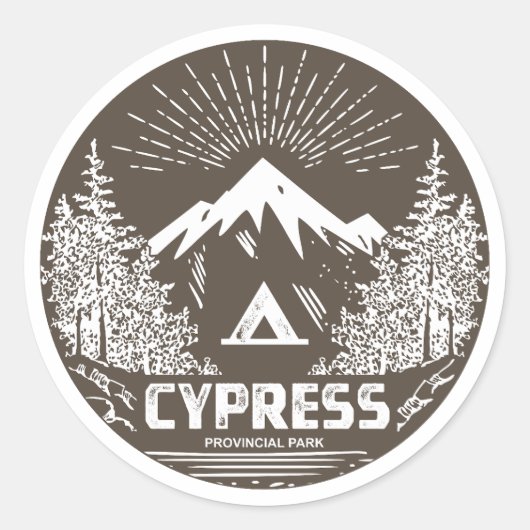 Provinciepark Cypress Ronde Sticker (Voorkant)