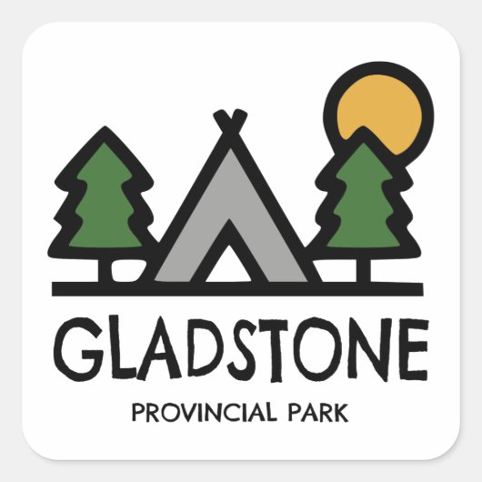 Provinciepark Gladstone Vierkante Sticker (Voorkant)