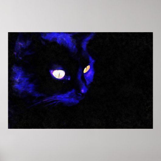 Prowling Black Cat Animal Pose AcrylArt Poster (Voorkant)