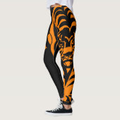 Prowling Tiger Black en Oranje aangepaste Leggings (Links)