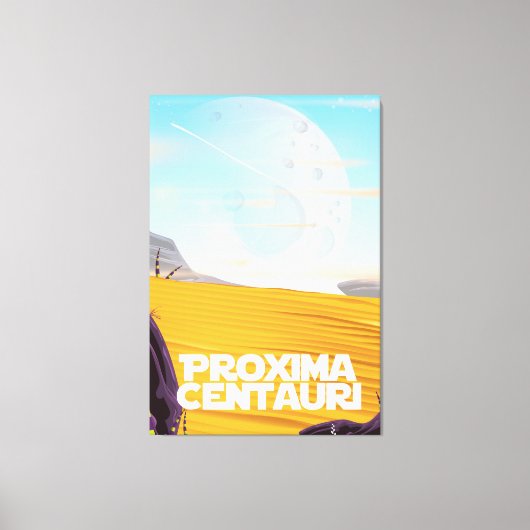 Proxima Centauri sciencefiction-reisposter Canvas Afdruk (Voorkant)