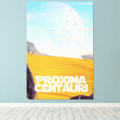 Proxima Centauri sciencefiction-reisposter Canvas Afdruk (Insitu (Houten vloer))