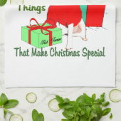 PrRat Terrier met kerstmis aanpassen Theedoek (Gevouwen)