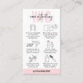 Pruik verzorging instructies Blush roze Logo moder Visitekaartje (Voorkant)