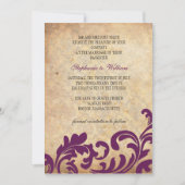 Pruim Bloemen Swirl Bruiloft Uitnodiging (Voorkant)