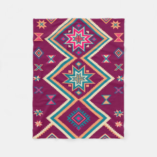 Pruim Boho Zuidwesters Geometrisch Volkskunstpatro Fleece Deken