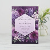 Pruim Botanische Weelderige Huwelijk Kaart (Staand voorkant)