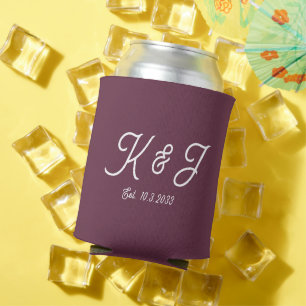 Pruim bruiloft gunst monogram Koelbox Blikjeskoeler