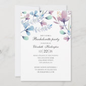 Pruim en blauwe bloemen. Bloemen vrijgezellenfeest Kaart (Voorkant)