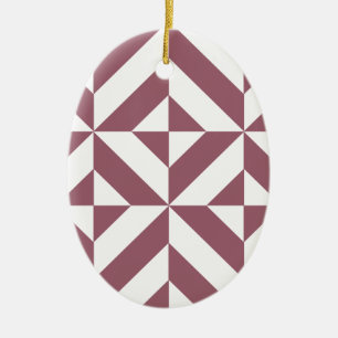 Pruim Geometrisch Deco Kubuspatroon Keramisch Ornament