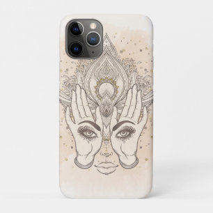 Pruim & Goud Boho Lotus Bloem Schoonheid iPhone 11 Pro Hoesje