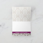 Pruim Hydrangea Geborduurd Monogram Steen Gratitud Bedankkaart (Binnen)