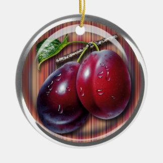 Pruim Keramisch Ornament