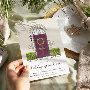 Pruim Kerstmisdeur Kerstvakantie Open Huis Kaart