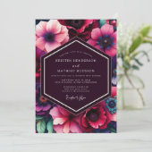 Pruim Moody Bloom Bruiloft Kaart (Staand voorkant)
