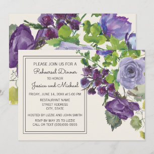 Pruim Paars Aquarel Bloem Ivory Oefening Kaart