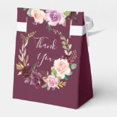 Pruim paarse en Blush Bloesem Bruiloft Favor Box Bedankdoosjes (Achterkant)