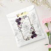 Pruim Paarse Gouden Marmeren Waterverf Herfst Brui Bedankzakje (Gezegeld)