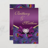 Pruim Paarse Pauw Ontvangstkaart Kaart (Voorkant / Achterkant)