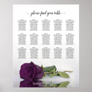 Pruim Paarse Roos 15 Tafel Trouw Stoelenplattegron Poster