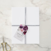 Pruim Paarse Waterverf Flowers Elegant Boho Cadeaulabel (Met Touw)