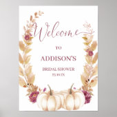 Pruim Pompoen Verliefd Bruiloft Feest Verwelkoming Poster (Voorkant)