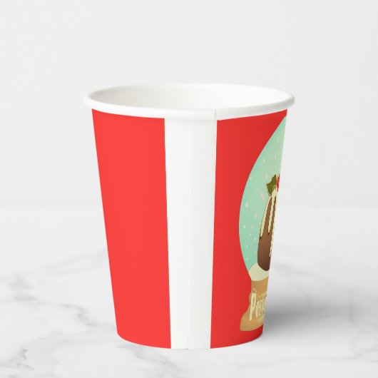 Pruim pudding sneeuwbol winter cake rood groen papieren bekers (Rechts)