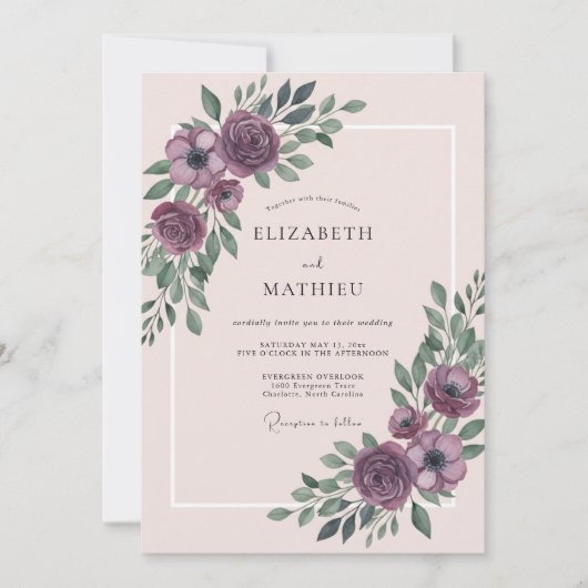 Pruim Verfijnd Lentewedding Kaart (Voorkant)